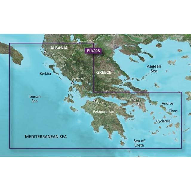 Garmin BlueChart g3 Vision Greece West Coast and Athens Charts