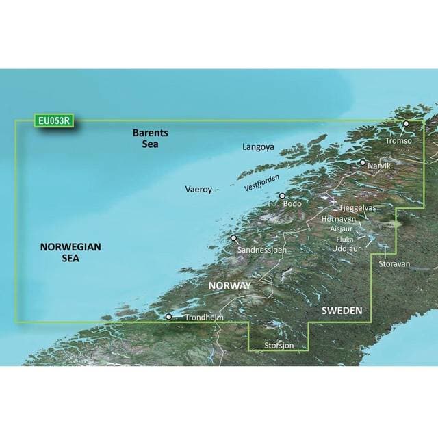 Garmin BlueChart g3 Norway, Trondheim to Tromso Charts