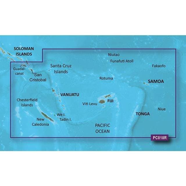 Garmin BlueChart g3 New Caledonia to Fiji Coastal Charts