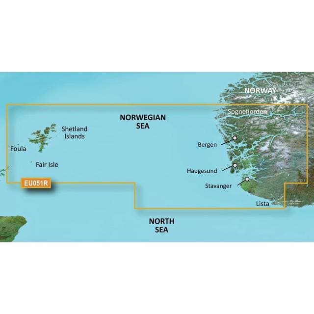 Garmin BlueChart g3 Vision Norway, Lista to Sognefjorden Charts