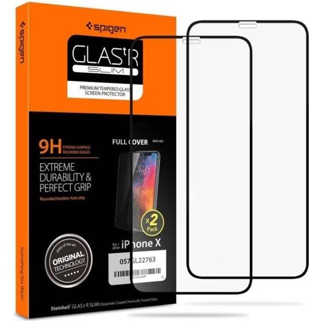 Spigen Glas.tR Slim Full Cover HD Screen Protector for iPhone X/XS - 2 Pcs