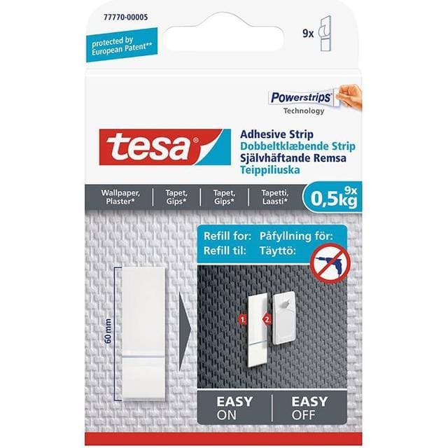 TESA Dobbeltklæbende strips til tapet og gips (0,5 kg) 9 stk