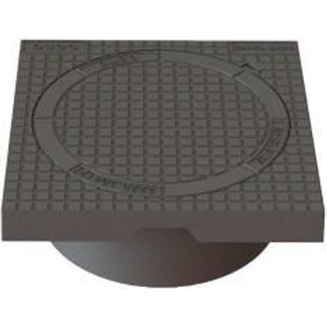 Duco 425 mm karm/dæksel m/lås, firkantet, flydende, 12,5 t, GG