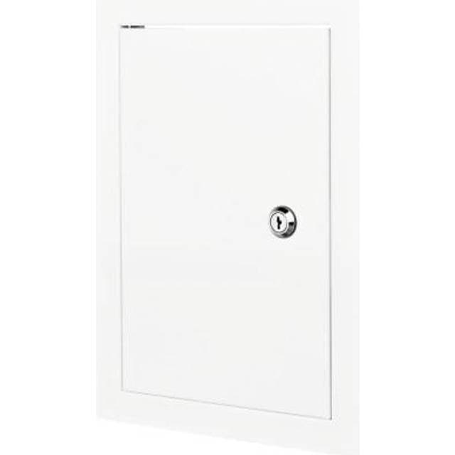 Duka metal inspektionslem med nøgle hvid 40x40 cm