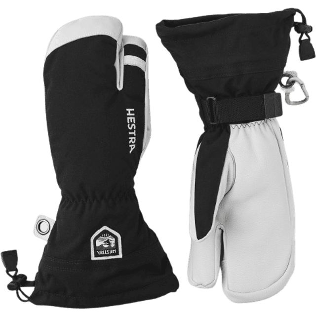 Hestra Army Leather Heli Ski 3-Finger Gloves - Black