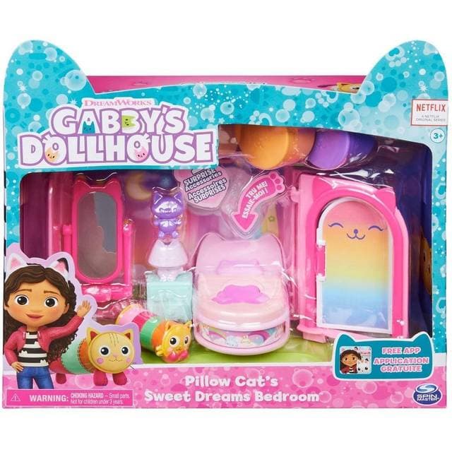 Gabby's Dollhouse Gabby’s Dollhouse Sweet Dreams Bedroom with Pillow Cat