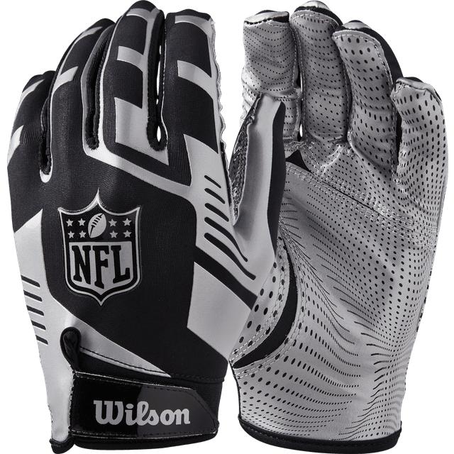 Wilson NFL Stretch Fit Receivers Glove - Black/Silver