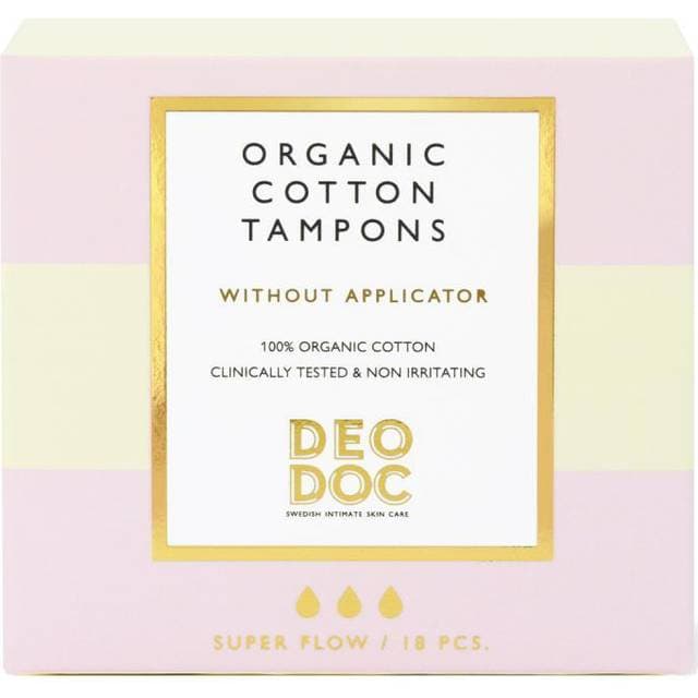 DeoDoc Organic Cotton Tampons Super 18-pak
