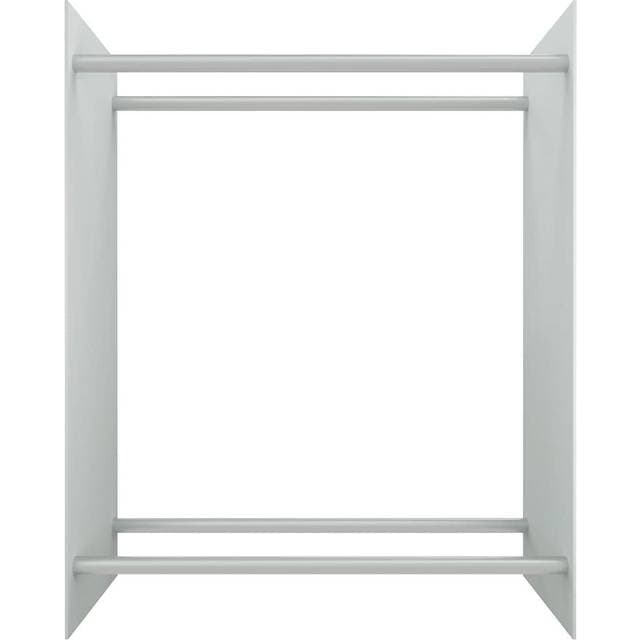 vidaXL brændestativ 80x35x100 cm hærdet glas hvid