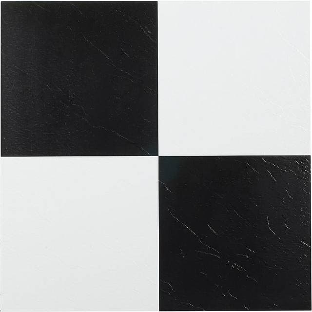 Achim Nexus Self Adhesive Vinyl Floor Tile 12" x 12" Black/White, 20 Pack
