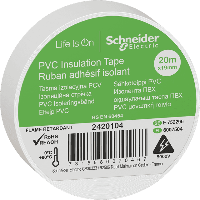 Schneider Electric 2420104 PVC Insulating Tape 8pcs 20000x19mm