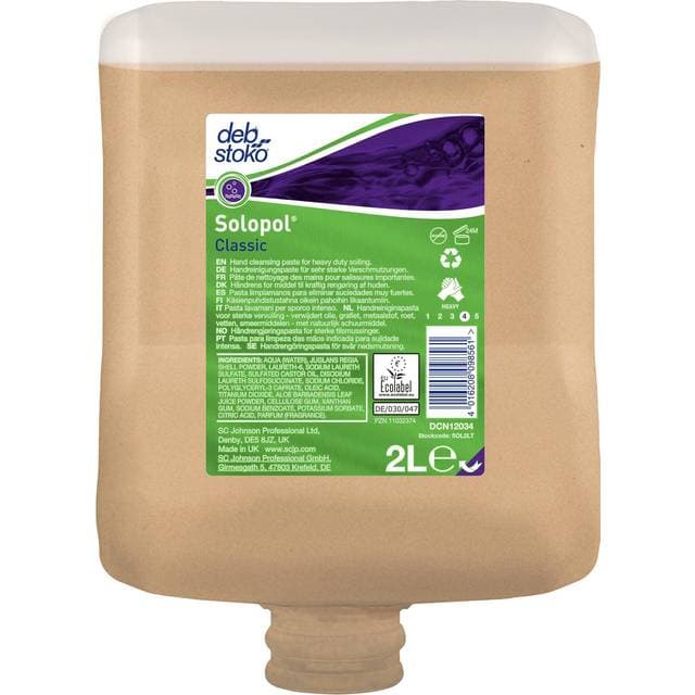 Deb Håndrens Solopol Classic Mineralolie/Grafit m.m. Parfume 2 ltr,4 2 ltr/krt