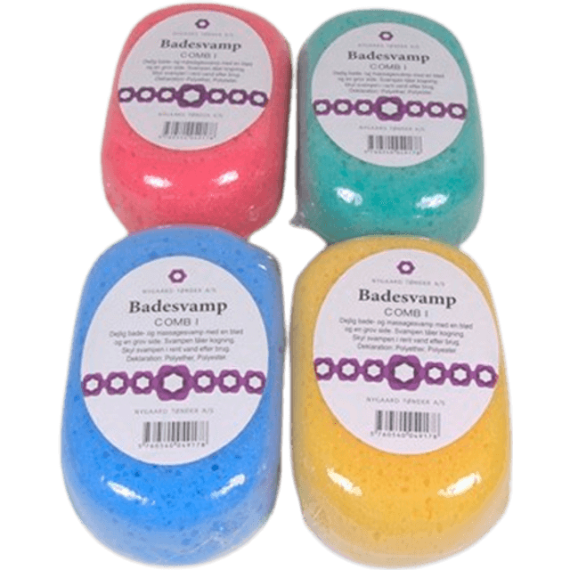Tønder Bade- & Skrubbesvamp Combi Medium Ass. Farve