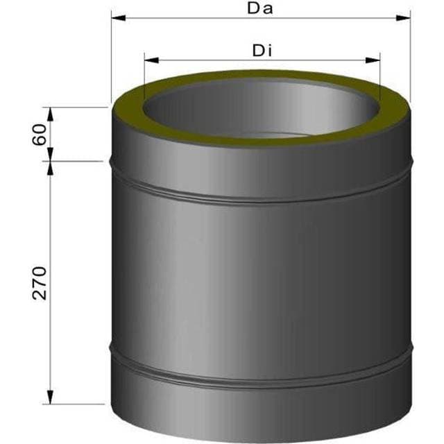 VARDE Ovne Skorstenssektion 0,33 m sort