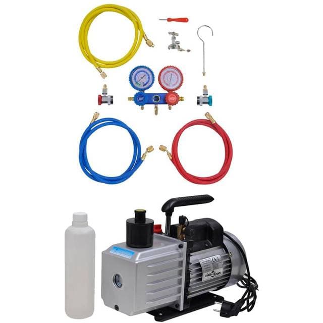 vidaXL vakuumpumpe 100 l/min. trykmålersæt