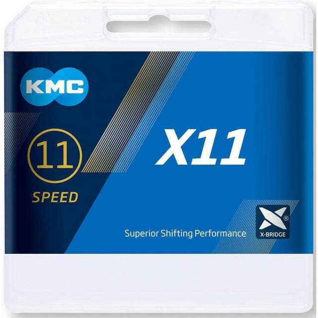 KMC kæde X11 118 led Sølv/sort