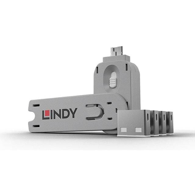 Lindy USB Type A Port Blocker Key - Pack Of 4 Blockers