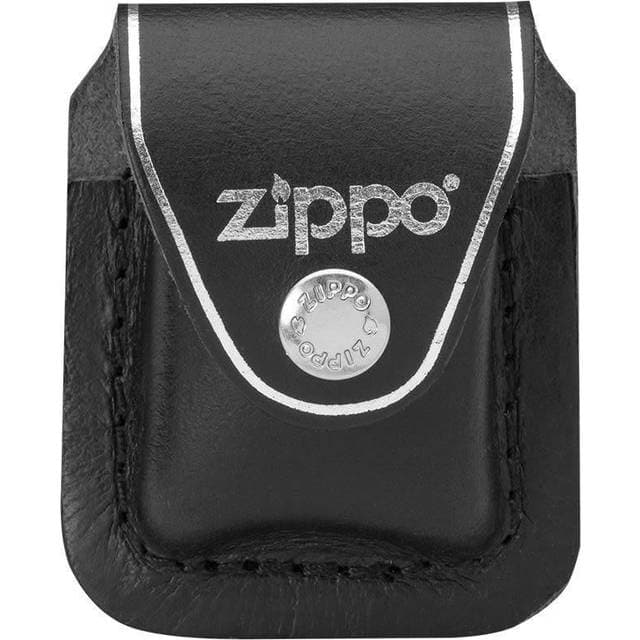 Zippo lighter pouch leather black/clip