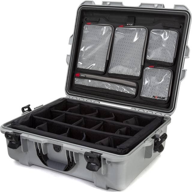 Nanuk Case w/lid org./divider Silver Interior dimensions = 22x17x8.2(945-6005)