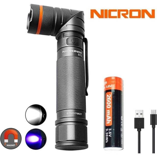Nicron Twist-L lygte, genopladelig, 1000 lumen