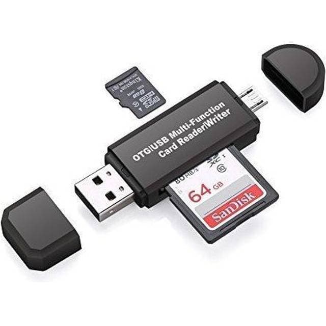 Vanja Vanja Micro USB OTG Adapter and USB 2.0 Portable Memory Card Reader for SDXC, SDHC, SD, MMC, RS-MMC, Micro SDXC, Micro SD, Micro SDHC Card and