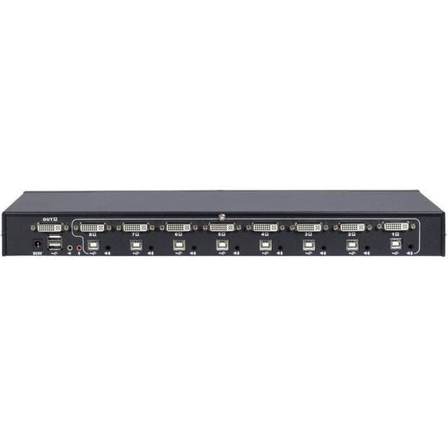 Inter-Tech Argus AS-9108DA KVM audio-switch 8 porte monterbar på stativ