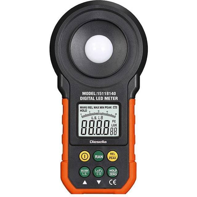 Diesella luxmeter for måling af alm. lys- led lysintensitet