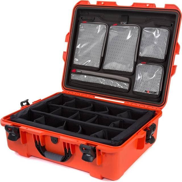 Nanuk Case w/lid org./divider Orange Interior dimensions = 22x17x8.2(945-6003)