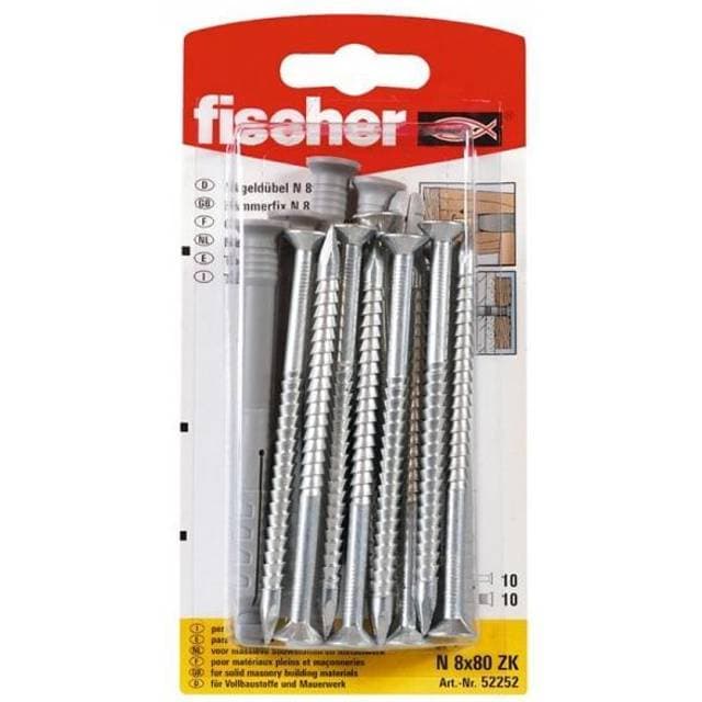 Fischer N 5x50 K sømdybel krave elforzinket 50stk