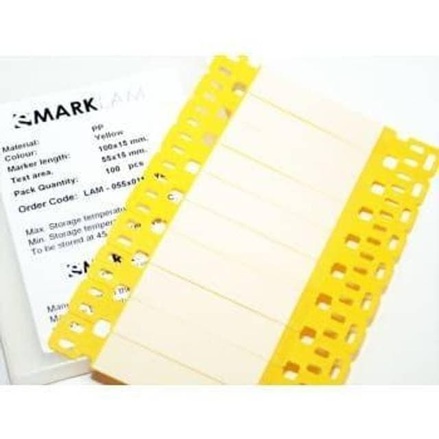 Mærkebjælke laminat gul 48 x 10 mm, lille