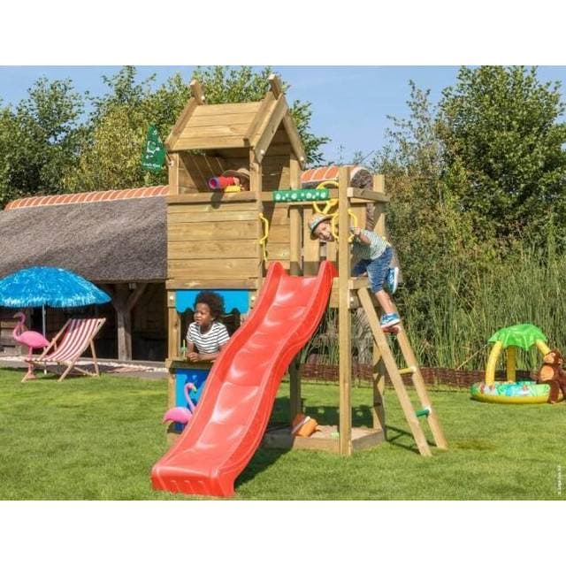 Jungle Gym Resort legetårn komplet med rød rutsjebane