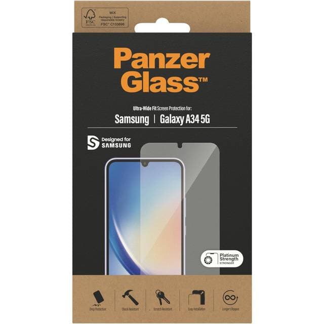 PanzerGlass Ultra-Wide Fit Screen Protector for Galaxy A34 5G