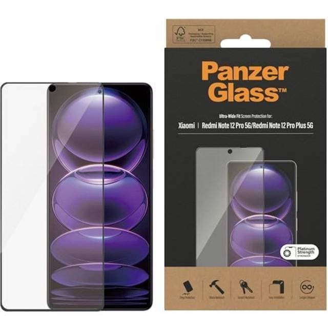 PanzerGlass Ultra-Wide Fit Screen Protector for Xiaomi Redmi Note 12 Pro 5G/12 Pro Plus 5G