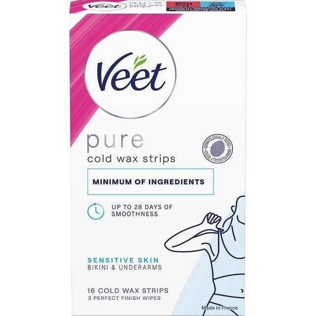 Veet Pure Voksstrips Bikini & Armhule Følsom Hud 16 stk