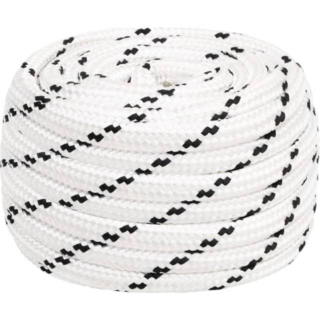 vidaXL flettet tovværk 20 mm x 50 m polyester hvid