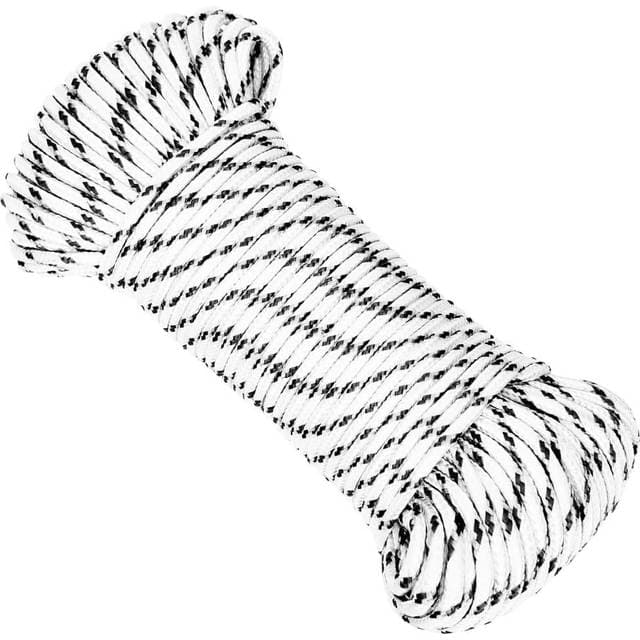 vidaXL Flettet tovværk 5 mm x 50 m Polyester Hvid