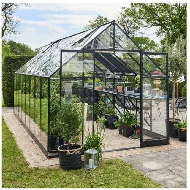 Halls Greenhouses Qube 816 13m² 3mm Aluminium Hærdet glas