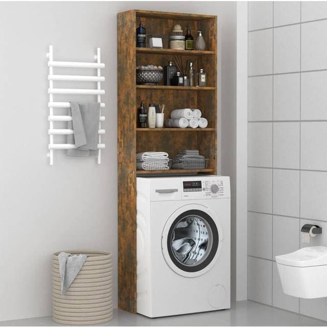 vidaXL Vaskemaskineskab røget egetræsfarve