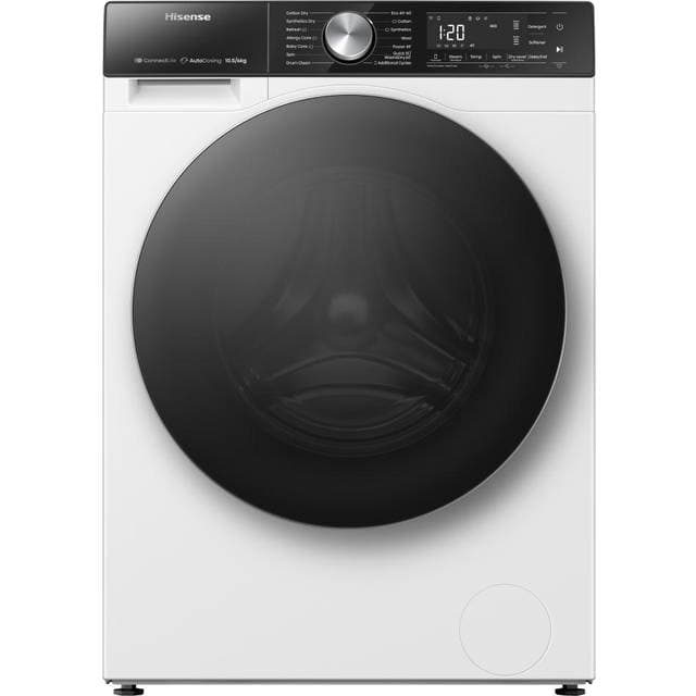 Hisense WD5S1045BW Front-læsning Fritstående Hvid Venstre Sort