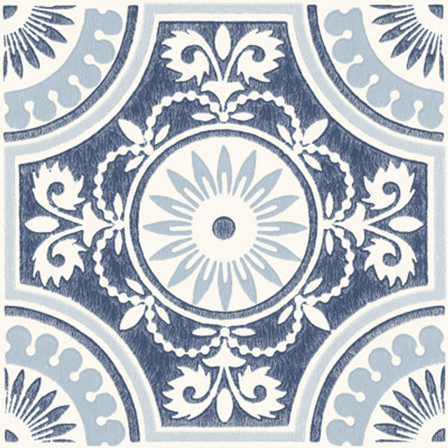 WallPops FloorPops 12in Blue Ezra Vinyl Peel Stick 10 Tiles 10 Sqftcarton