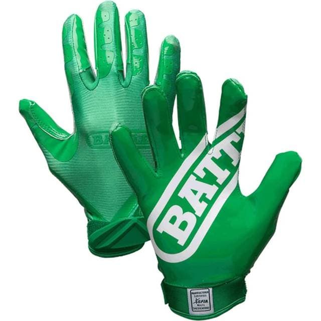Battle Sports Double Threat Football Gloves - Green/Green