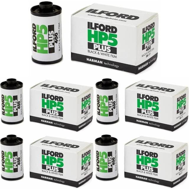 Ilford HP5 Plus ISO 400 Black White 35mm Roll Film Bundle