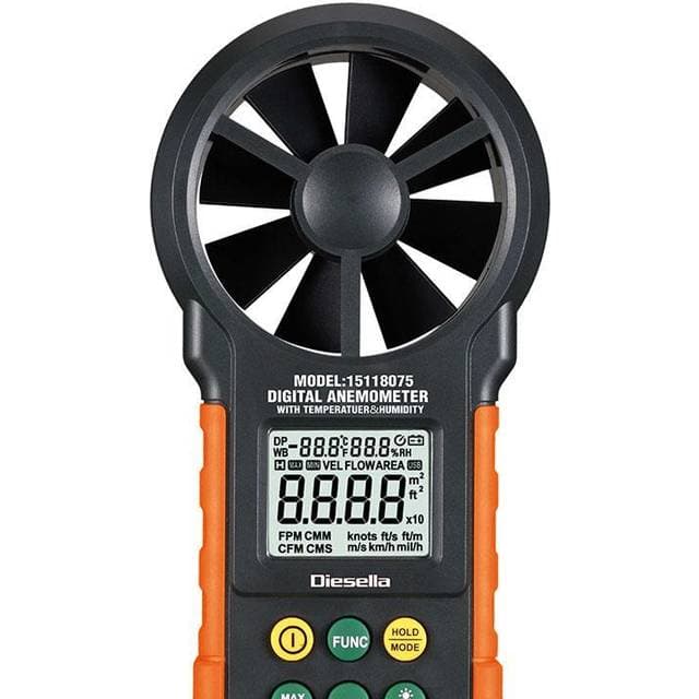Diesella Lufthastighedsmåler Ø65 vingehjul USB dataudgang
