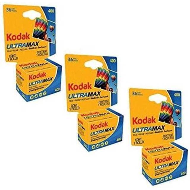 Kodak Ultramax 400 Color Print Film 3 Piece Set 35mm DX 400 135-36 108 Pics Pack of 3