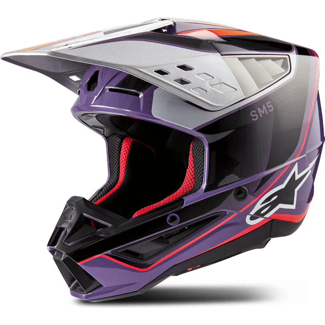 Alpinestars Crosshjelm SM5 Sail, Violet/Sort/Sølv