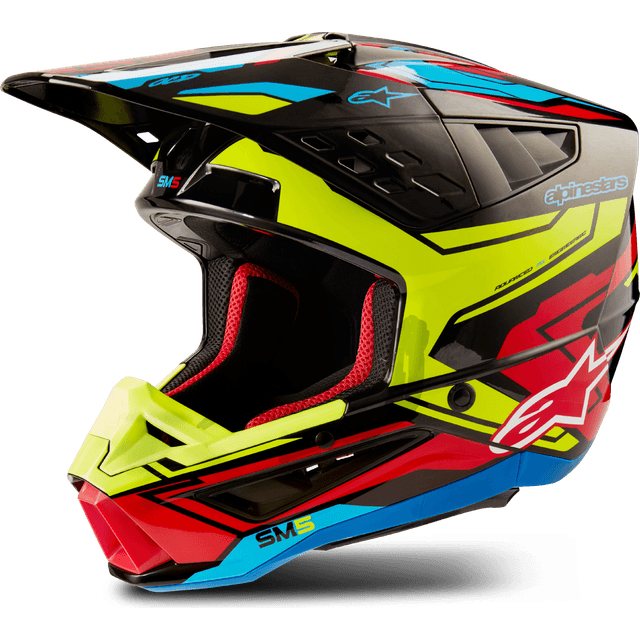 Alpinestars Crosshjelm SM5 Action 2, Sort/Gul/Rød