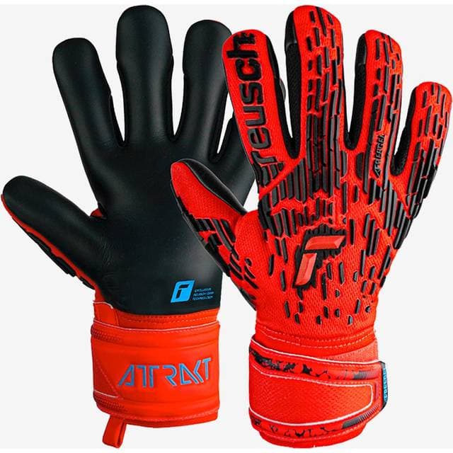 reusch Kids Attrakt Freegel Silver Red goalie gloves