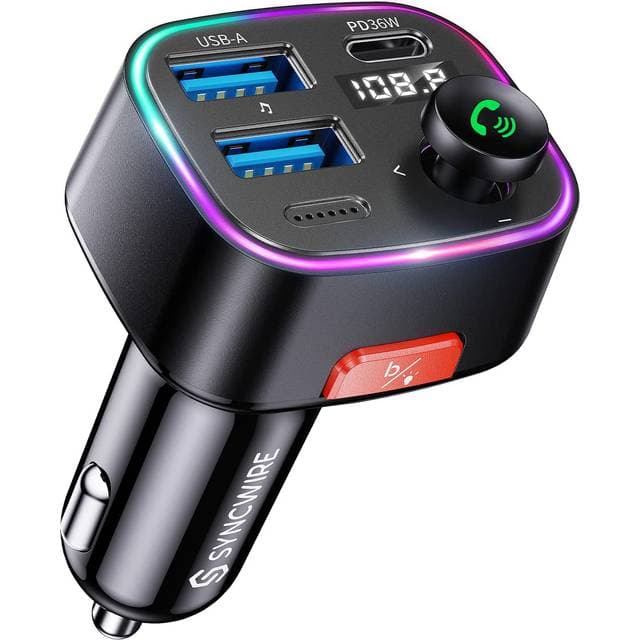 Syncwire Bluetooth 5.3 FM Transmitter Car Adapter 48W