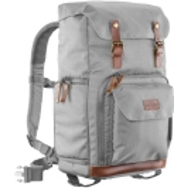 Mantona photo backpack Luis grey, retro