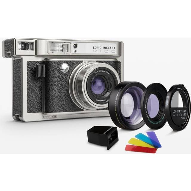 Lomography Lomo'Instant Wide Camera & Lenses Monte Carlo Black Leather